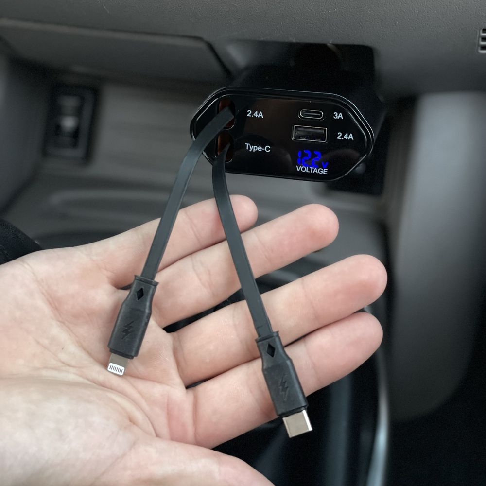 Автомобільна зарядка USB від прикурювача, швидка зарядка в прикурювач
