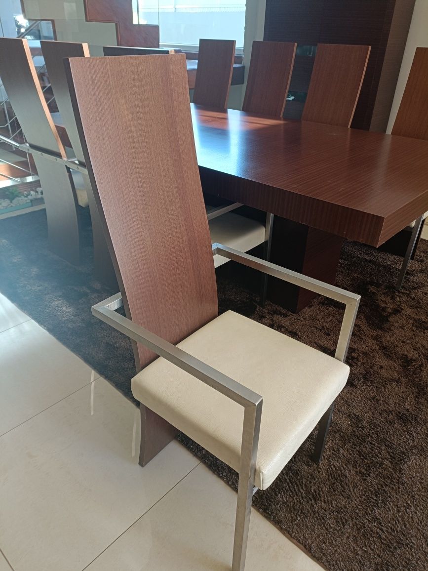 Mesa Jantar Wengue c/ 8 cadeiras design