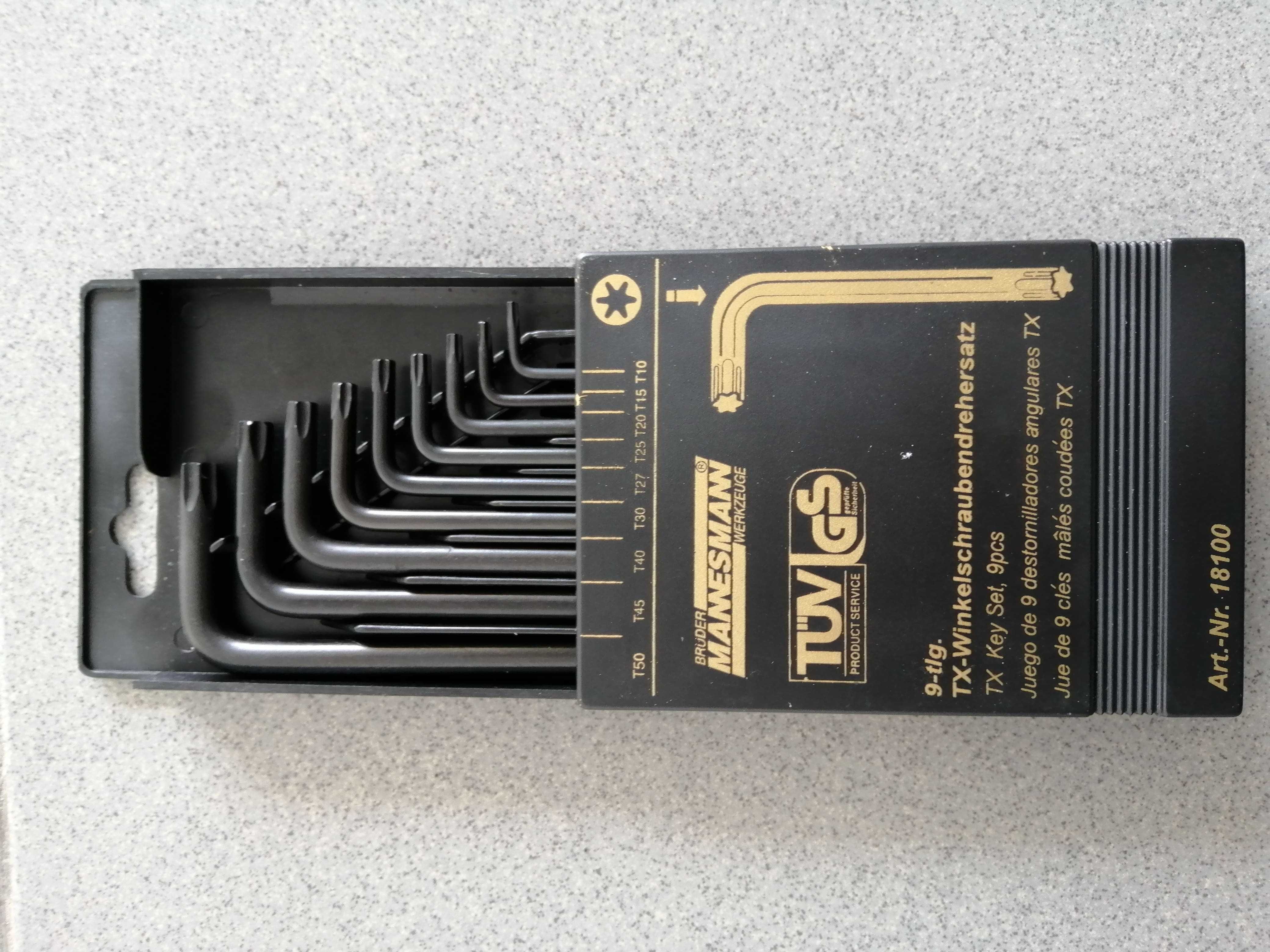Conjunto 9 Chaves Torx Mannesmann (T10 a T50)