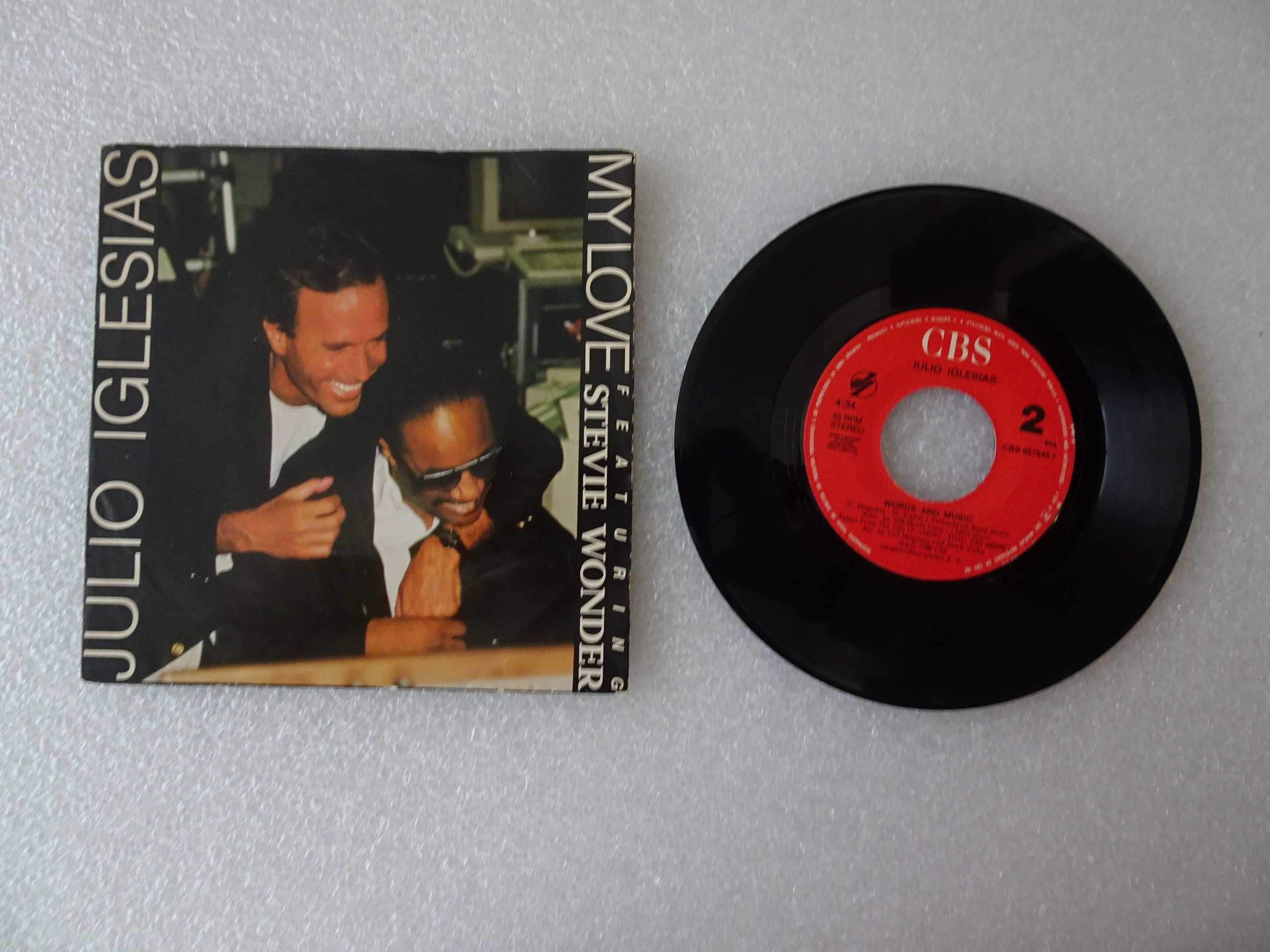 Disco vinil single - Júlio Iglésias - Stevie Wonder - My Love