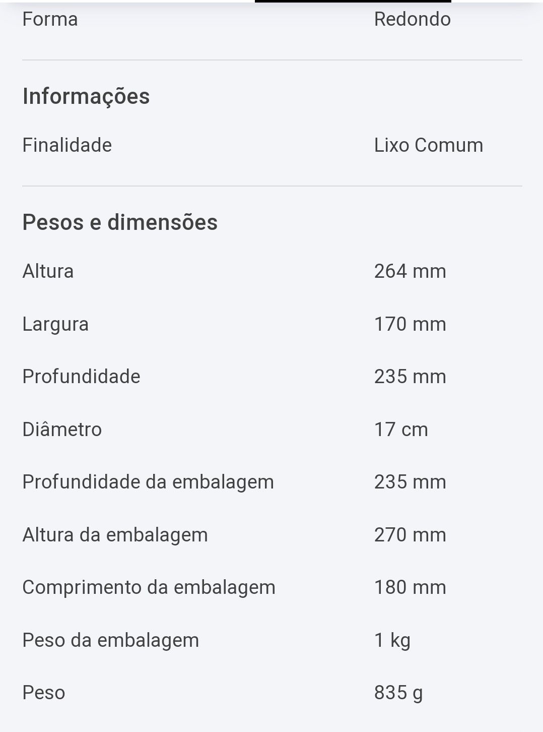 Balde de Inox 3 Litros anti dedadas e sem manchas.