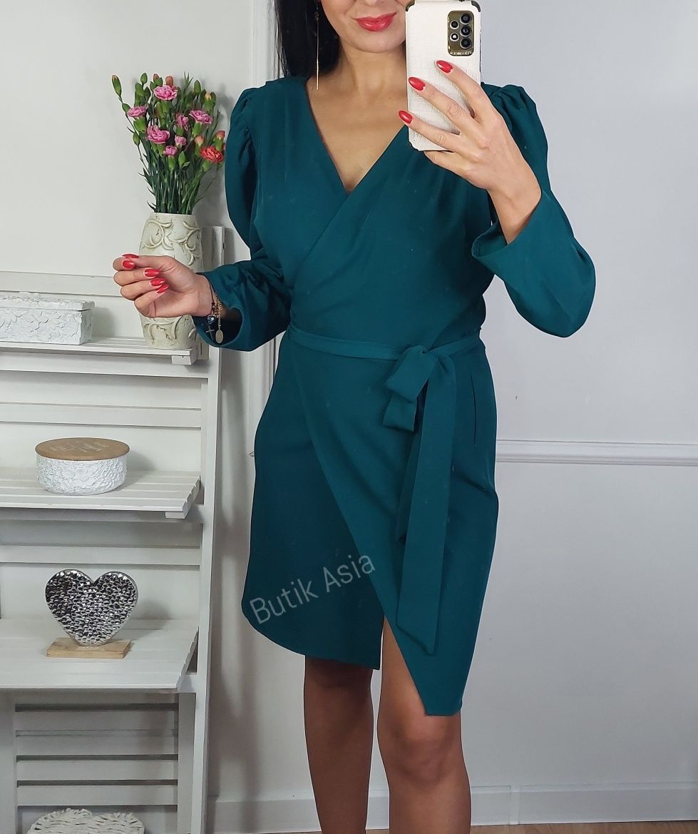 Sukienka kenzi emo morska zielona 42/XL nowa elegancka damska