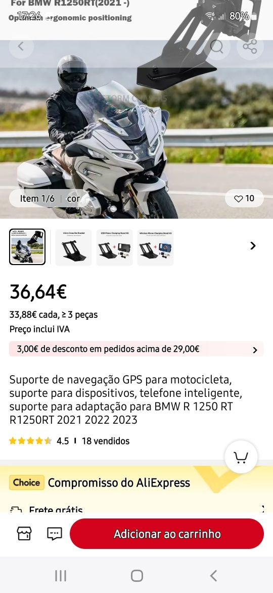 Suporte especifico moto BMW RT
