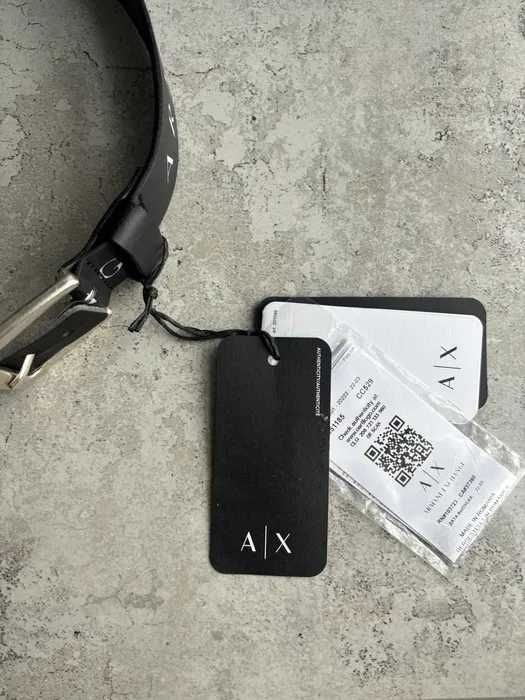 Чоловічий ремінь armani exchange армані шкіра фірмовий шкіряний