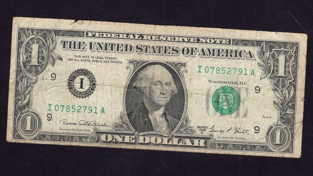 Banknot USA 1 Dolar 1969 rok Seria D (I, Minnesota) Pick-449 F