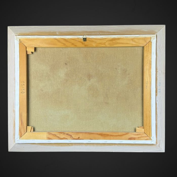 Obraz w drewnianej ramie kwiaty słoneczniki na płotnie