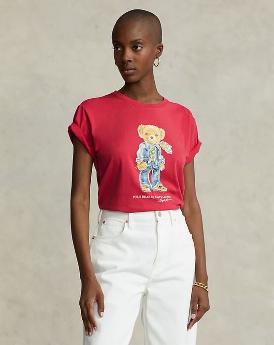 100% ОРИГІНАЛ| SALE Polo Bear Ralph Lauren, футболка | Червона | S, M