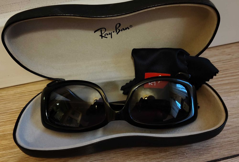 Okulary przeciwsłoneczne EMPORIO-ARMANI+Etuii Ray-Ban Super Stan+100%