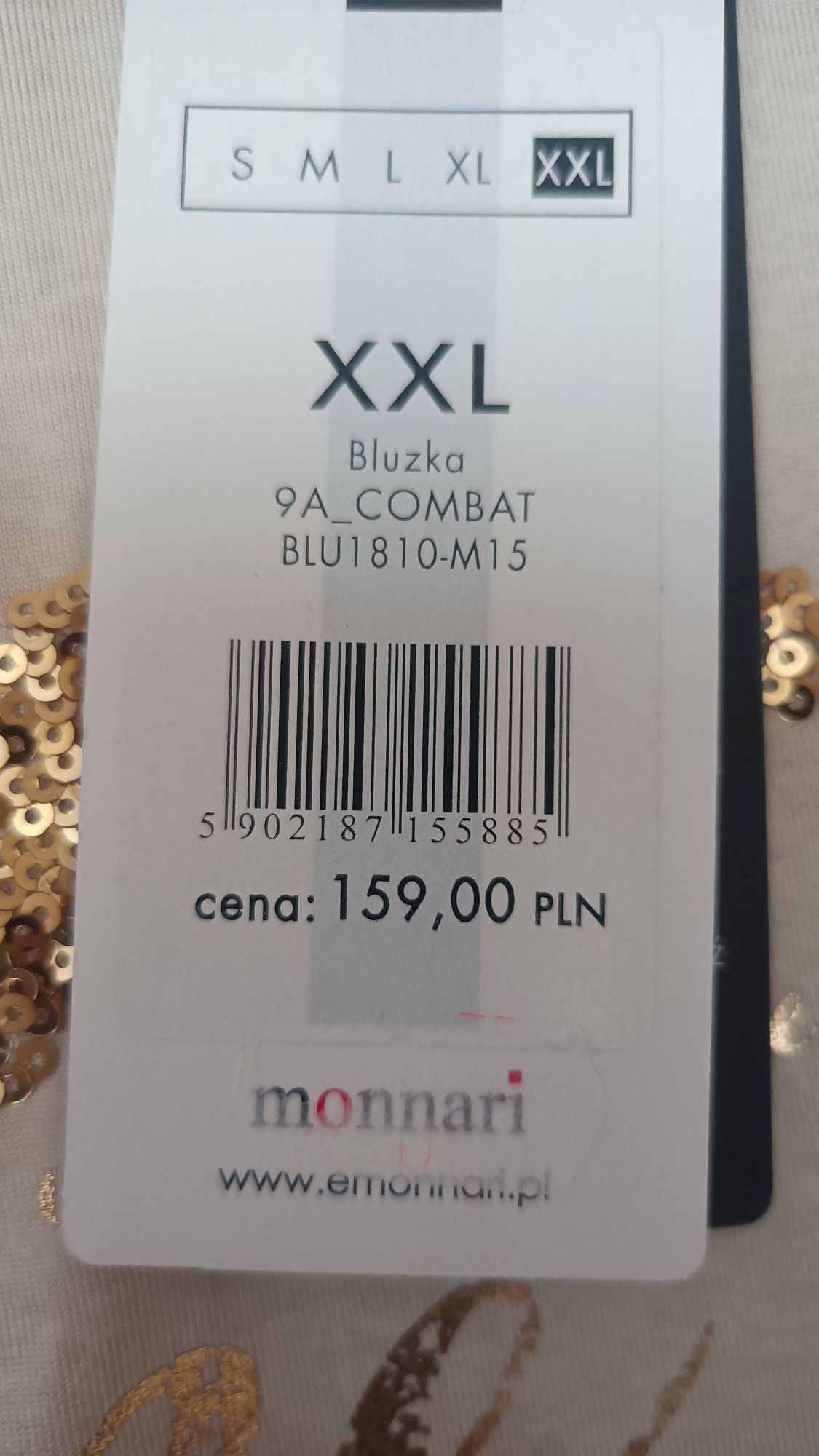 Monnari cudna bluzeczka, frak z cekinowym sercem r.XLL