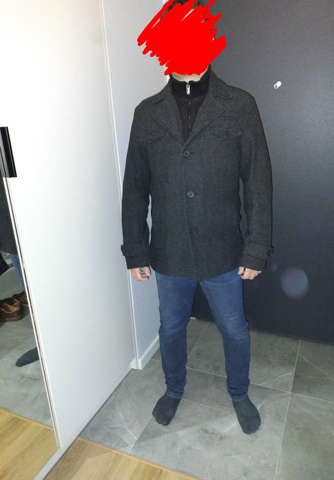 Płaszcz męski ciemnoszary SMOG