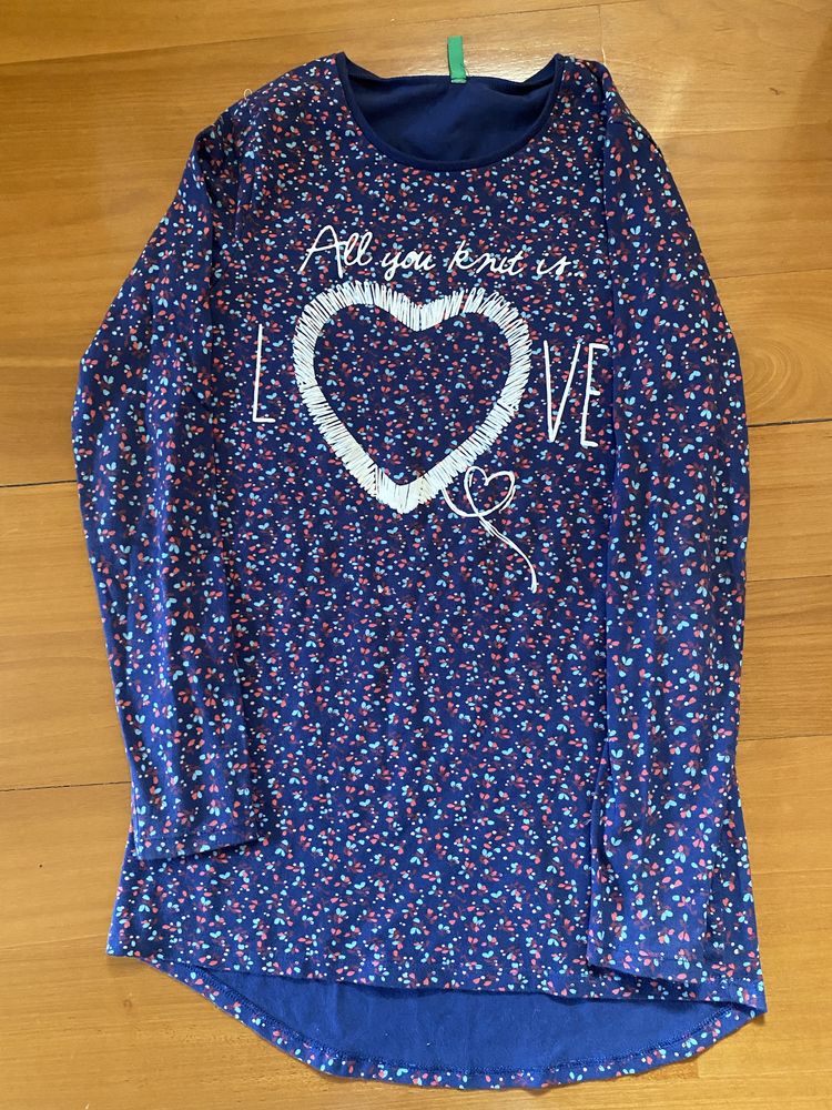 Vestido colorido (azul,rosa,branco) Benetton menina 10 anos