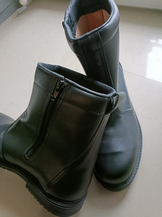 Botki męskie skórzane czarne