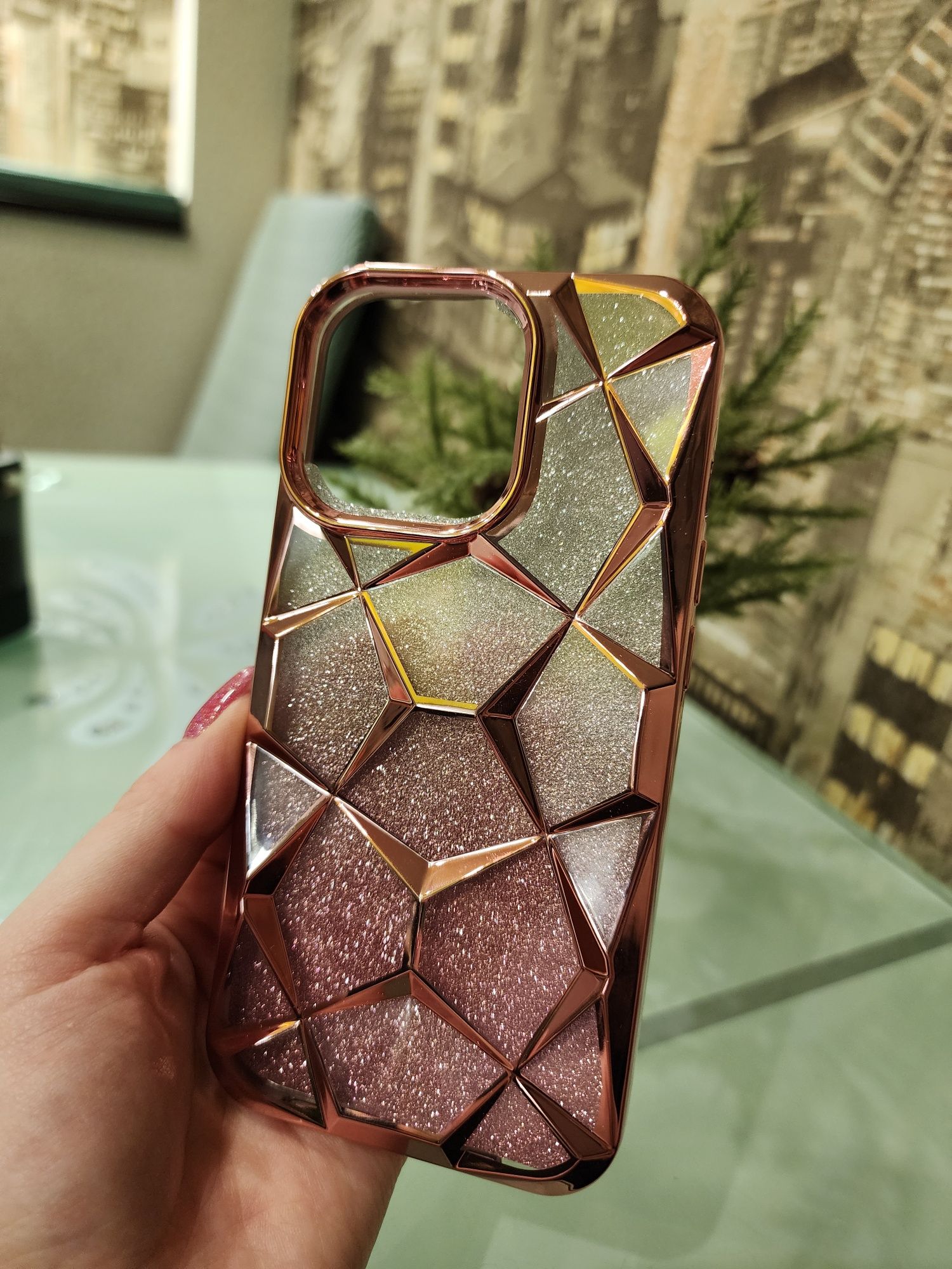 Блестящий силиконовый чехол Iphone 13 pro