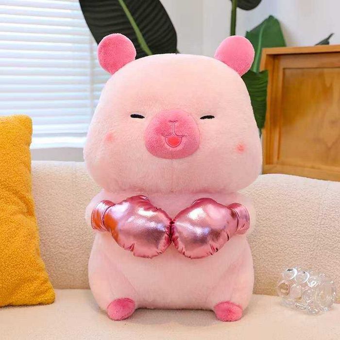 Мягкая игрушка Капибара боксер, 45 см, в наличии различные цвета