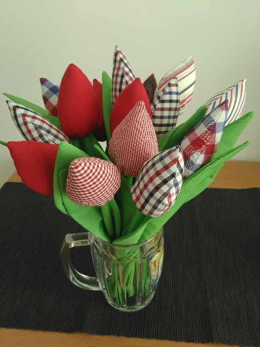 Tulipan z materiału HANDMADE różne kolory dzień kobiet! Kolekcja