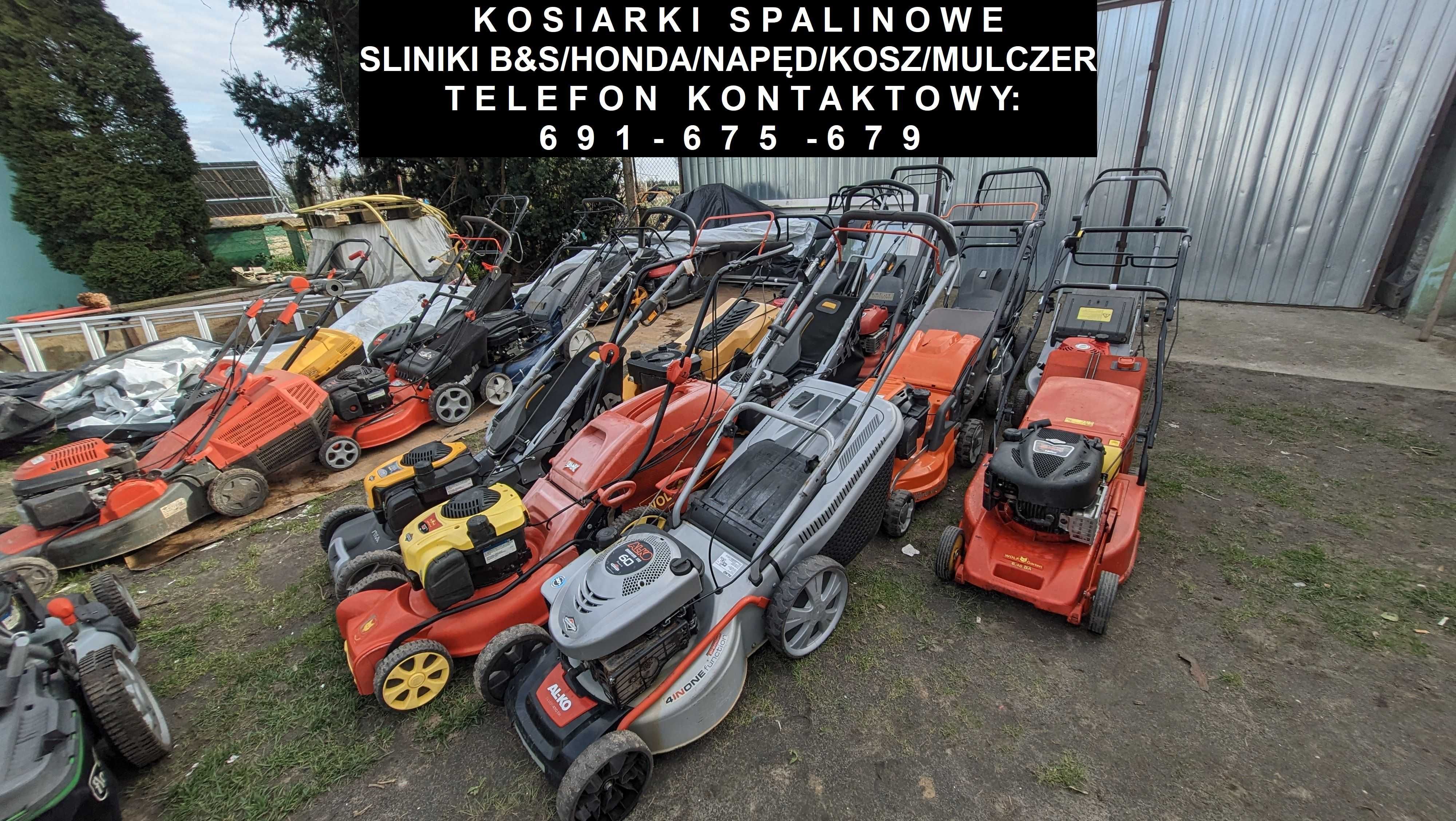 Używane kosiarka spalinowa-silniki B&S/Honda/wyrzut boczny/kosz/napęd
