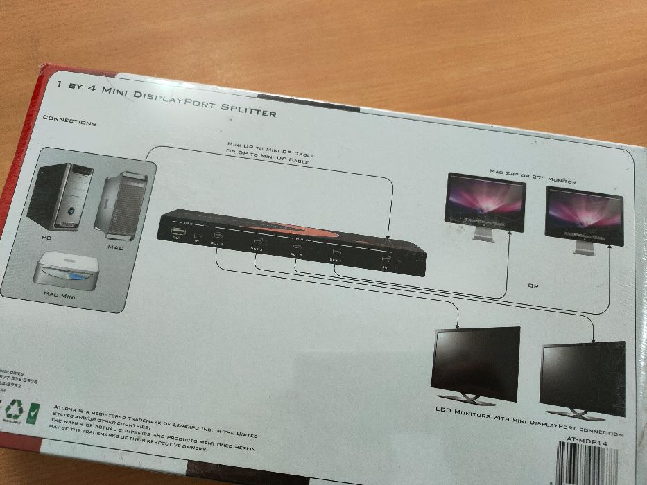 Splitter ATLONA 1 by 4 mini display port NOVO LACRADO