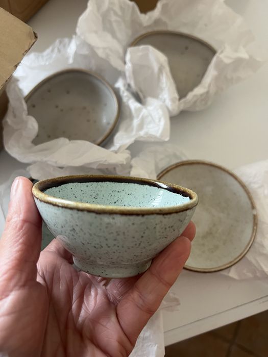 Conjunto de 7 taças em grés / cerâmica