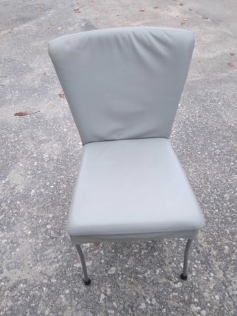 Komplet 4 krzeseł krzesła skórzane metalowe super wygodne FV DOWÓZ