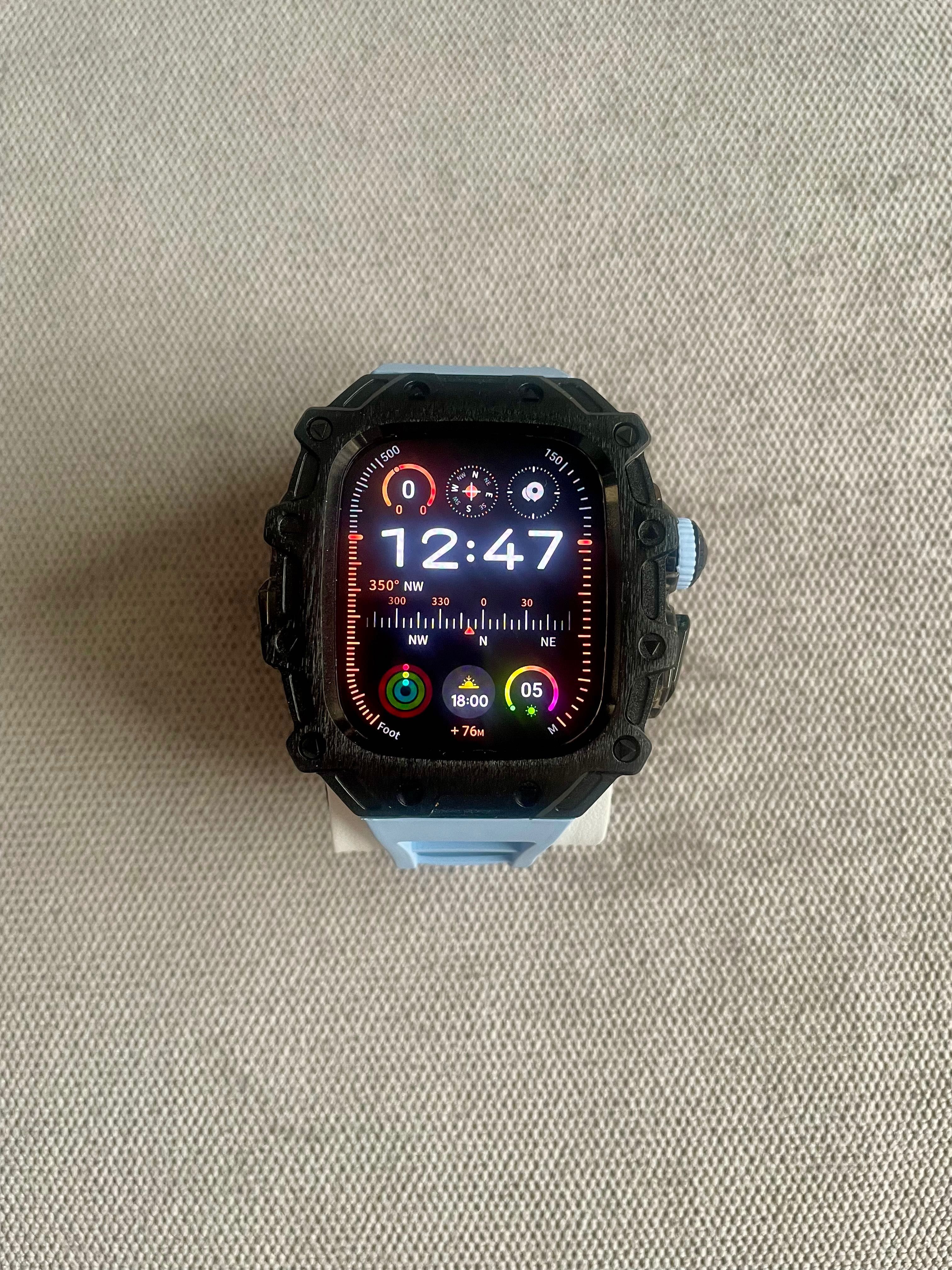 Apple Watch Ultra 2 etui na zegarek metalowo sylikonowe 49 mm