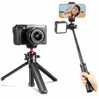 Ulanzi MT-16 Statyw VLOG kijek do selfie głowica kulowa + zimna stopka
