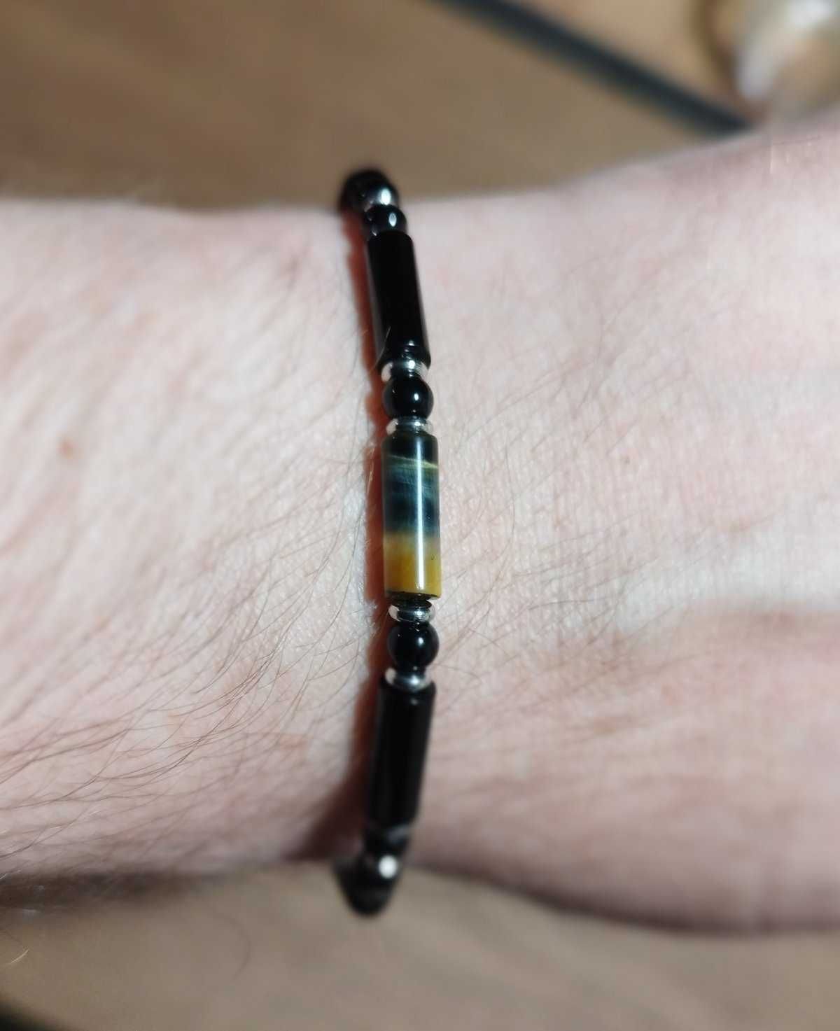 Naszyjnik męski Handmade z „Onyksu”