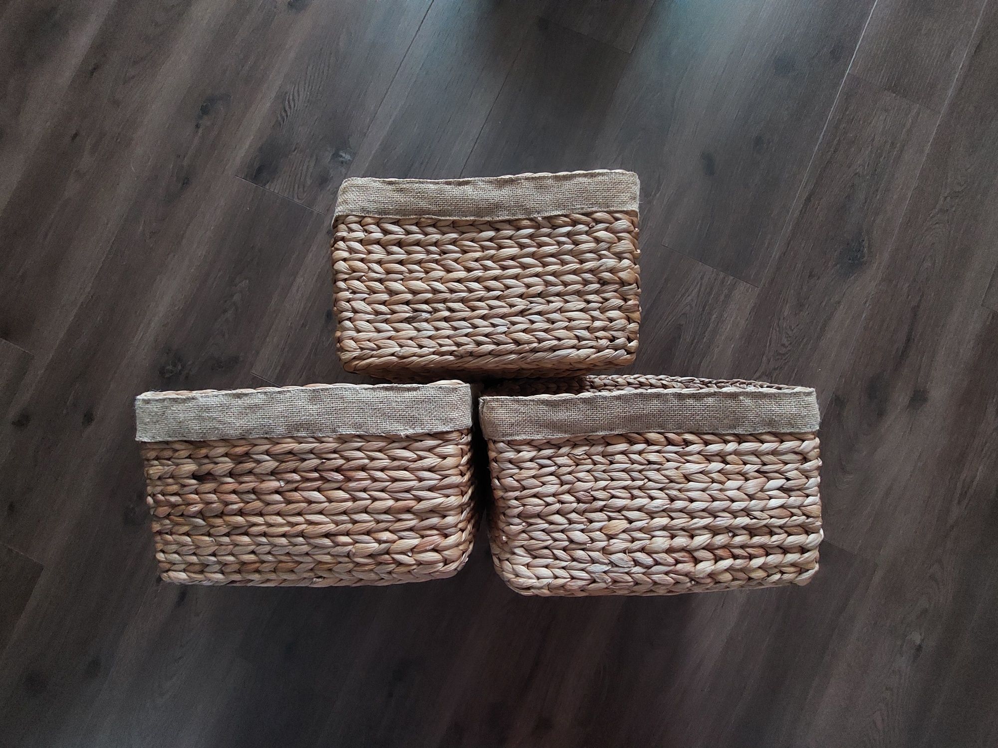 3 kosze pudełka z trzciny