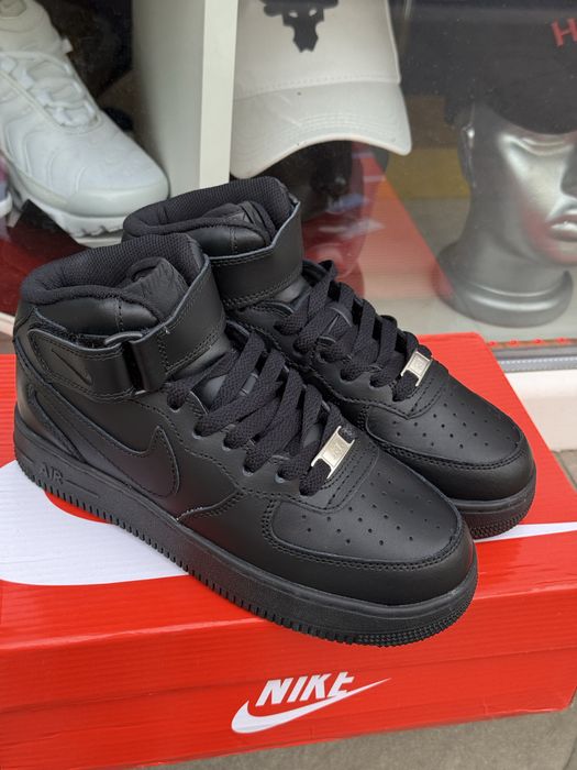 Кросівки зимові найк форси, Nike Air Force White Black, білий чорні