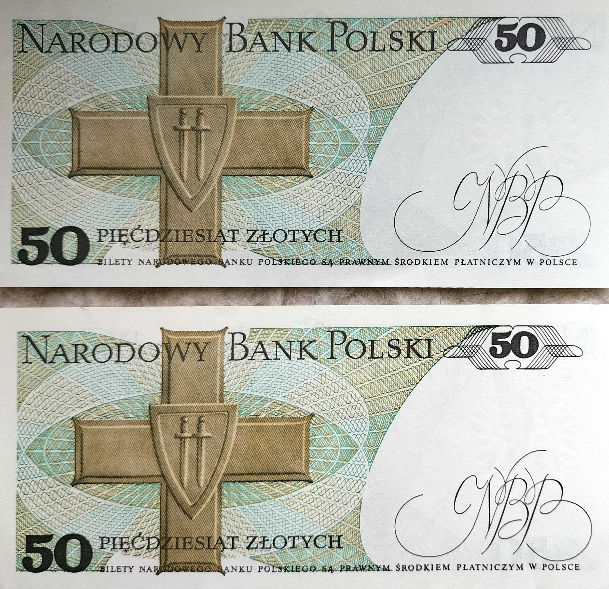 Nie używane banknoty 50 zł Karol Świerczewski