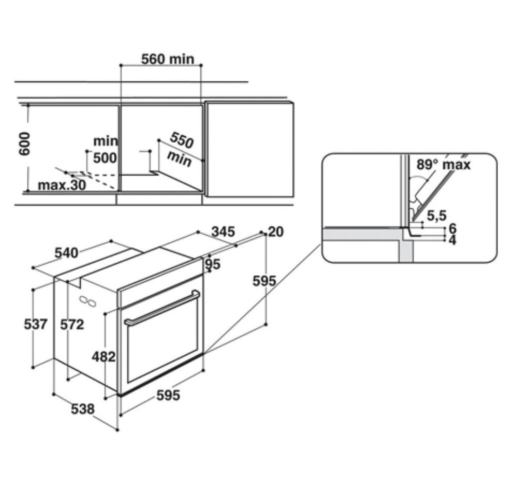 ДУХОВОЙ ШКАФ WHIRLPOOL W7OM44S1C бу не працює нижній тен