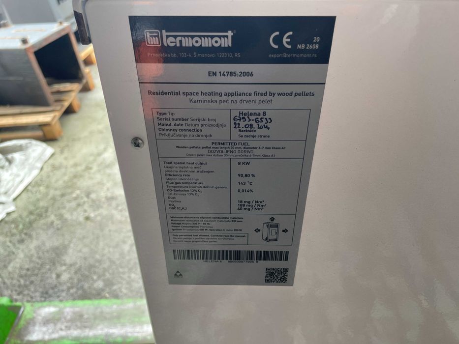 Piec Kominek koza na pellet HELENA 8KW TERMOMONT - II Gatunek