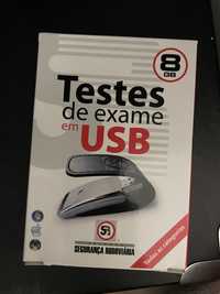 Testes de exame em USB