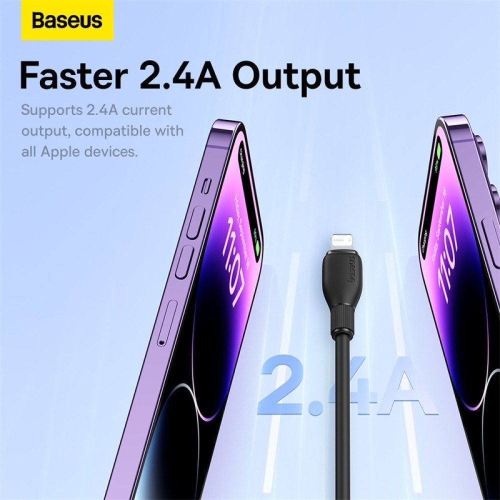 Кабель з чіпом Baseus 1.2M USB to Lightning 2.4A Швидка Зарядка iPhone