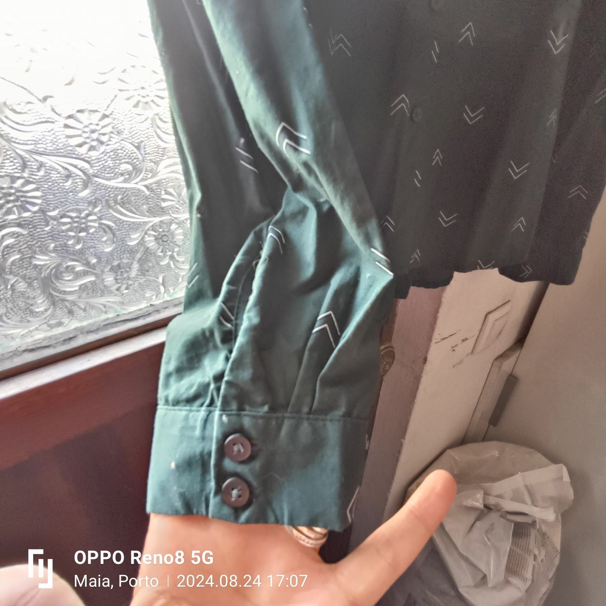 Camisa verde estampada