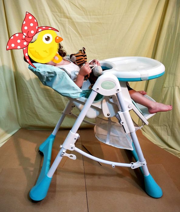 "PEPE" бірюзовий, дитячий стільчик для годування = "BABY DESIGN GROUP"