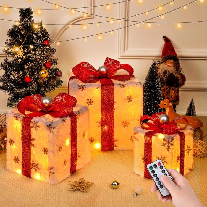 Dekoracja swiateczna prezenty 3 szt