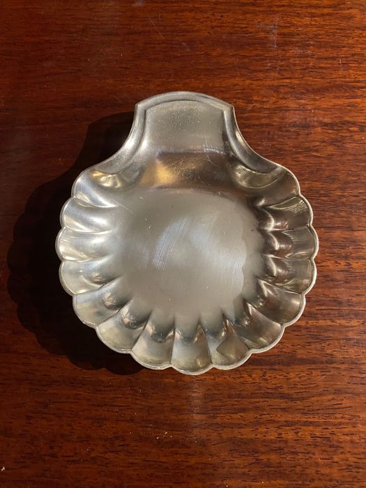 Concha Vieira de Escargots Caracóis Prata Christofle Brasão 13,2 cm