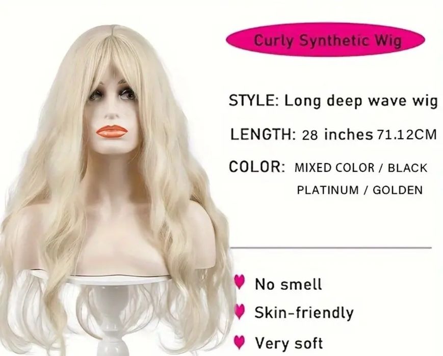 Długa peruka jasny blond
