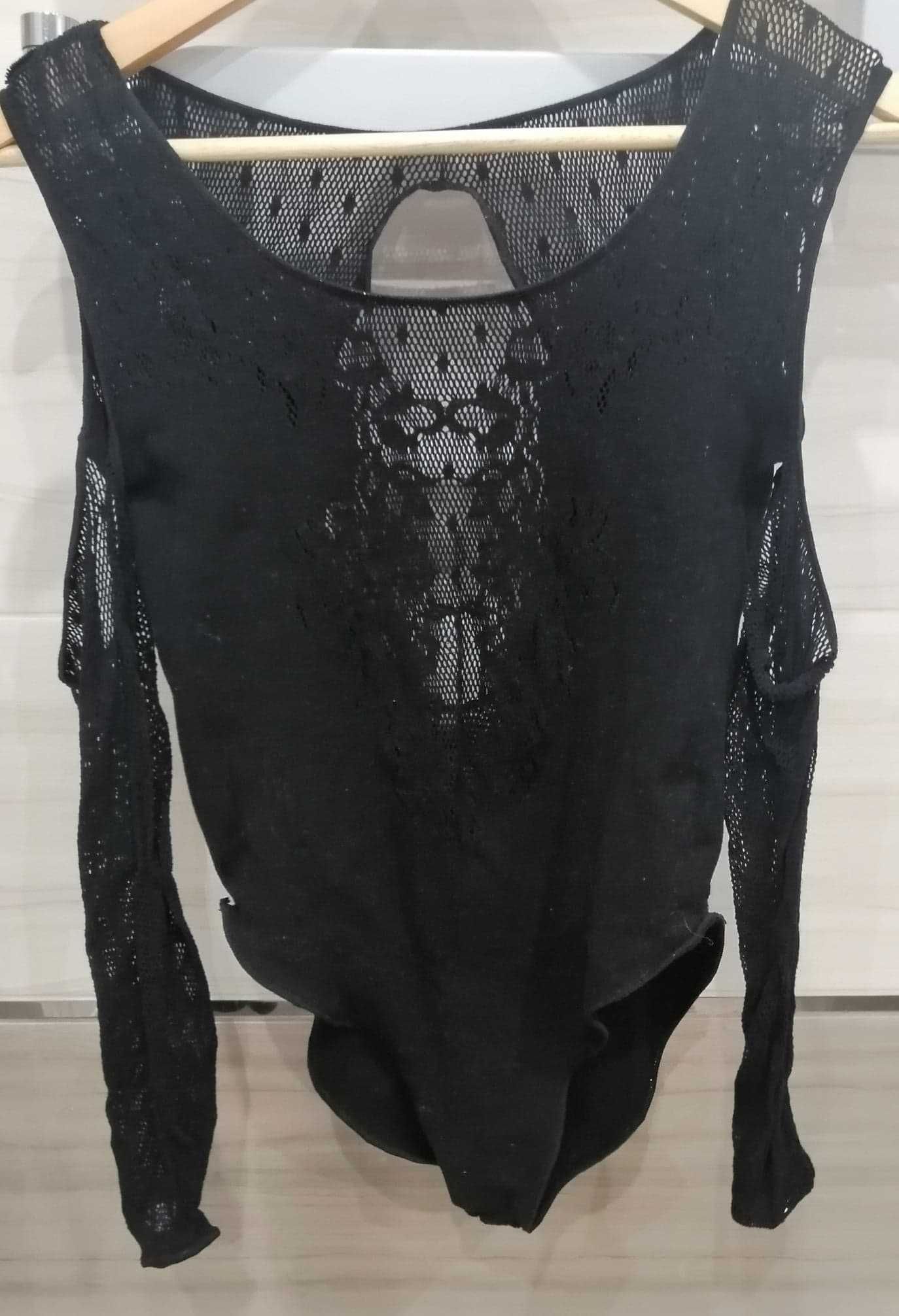 czarne body siateczka xs s m