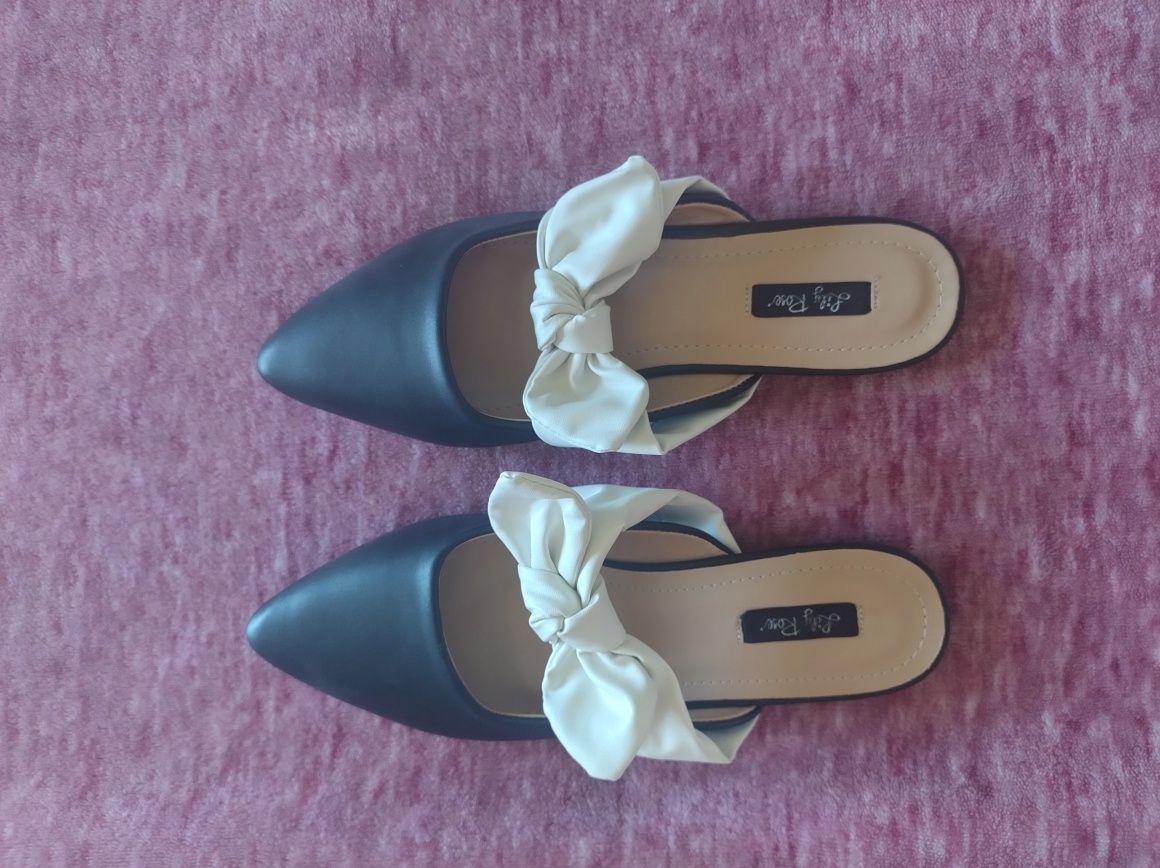 Buty klapki eleganckie baleriny sandały plaża garnitur sukienka szpic