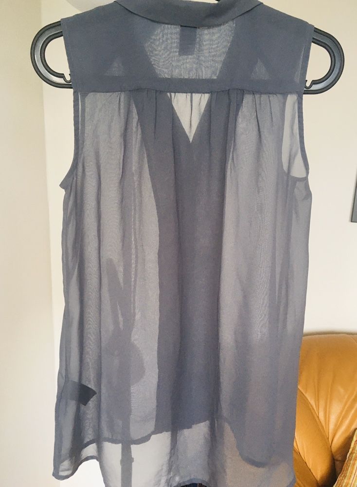 Prześwitujący Niebieski Top H&M
