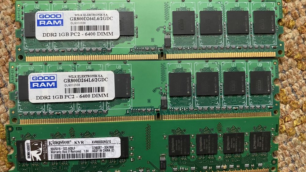 Goodram GR800D264L6/2GDC DDR2, Kingston DDR2 KVR800D2N5/1G