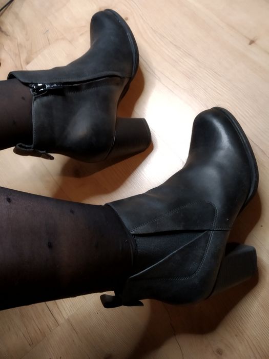 Clara Barson botki czarne na słupku 8cm 37