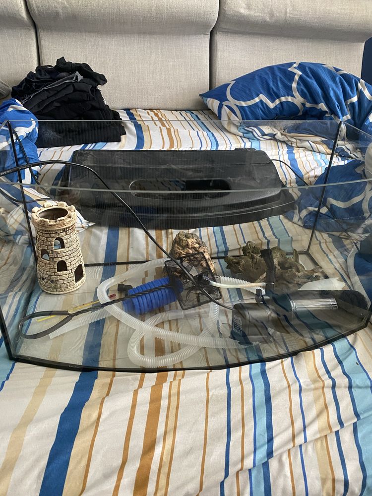 Akwarium 54l panoramiczne z osprzętem
