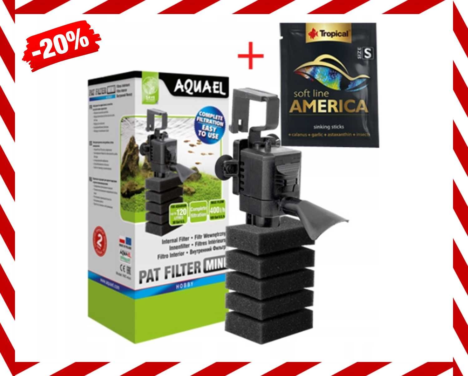 NOWOCZESNY FILTR Wewnętrzny Gąbkowy Do Akwarium 400L/h (-20%)