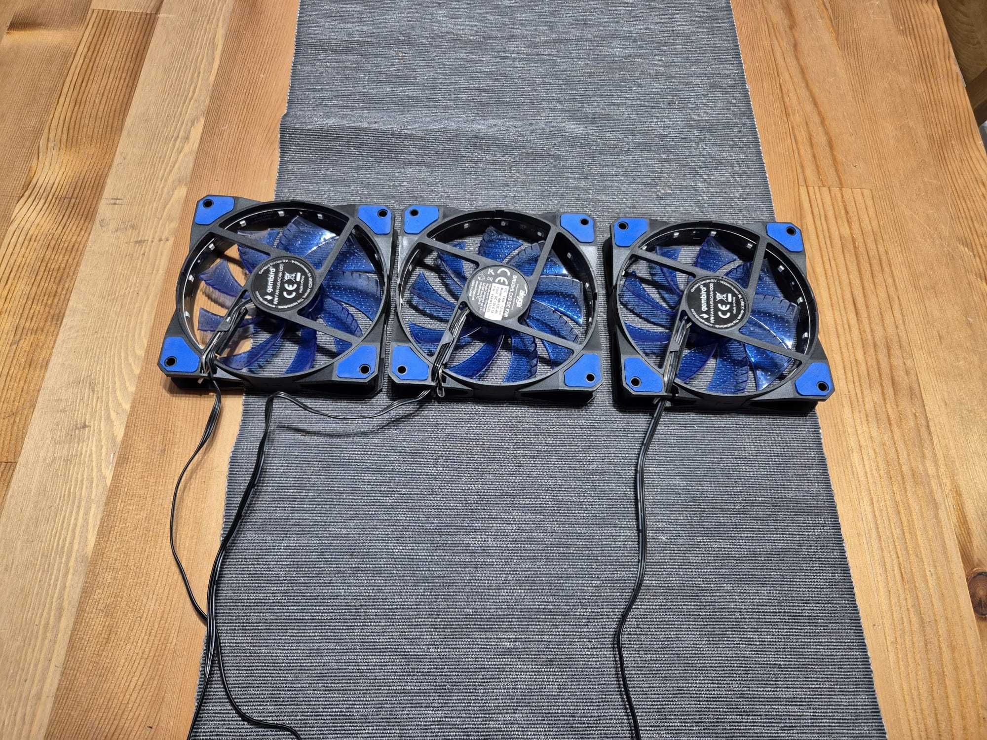 3 x Wentylator komputerowy chłodzenie wiatrak 120 mm Niebieski