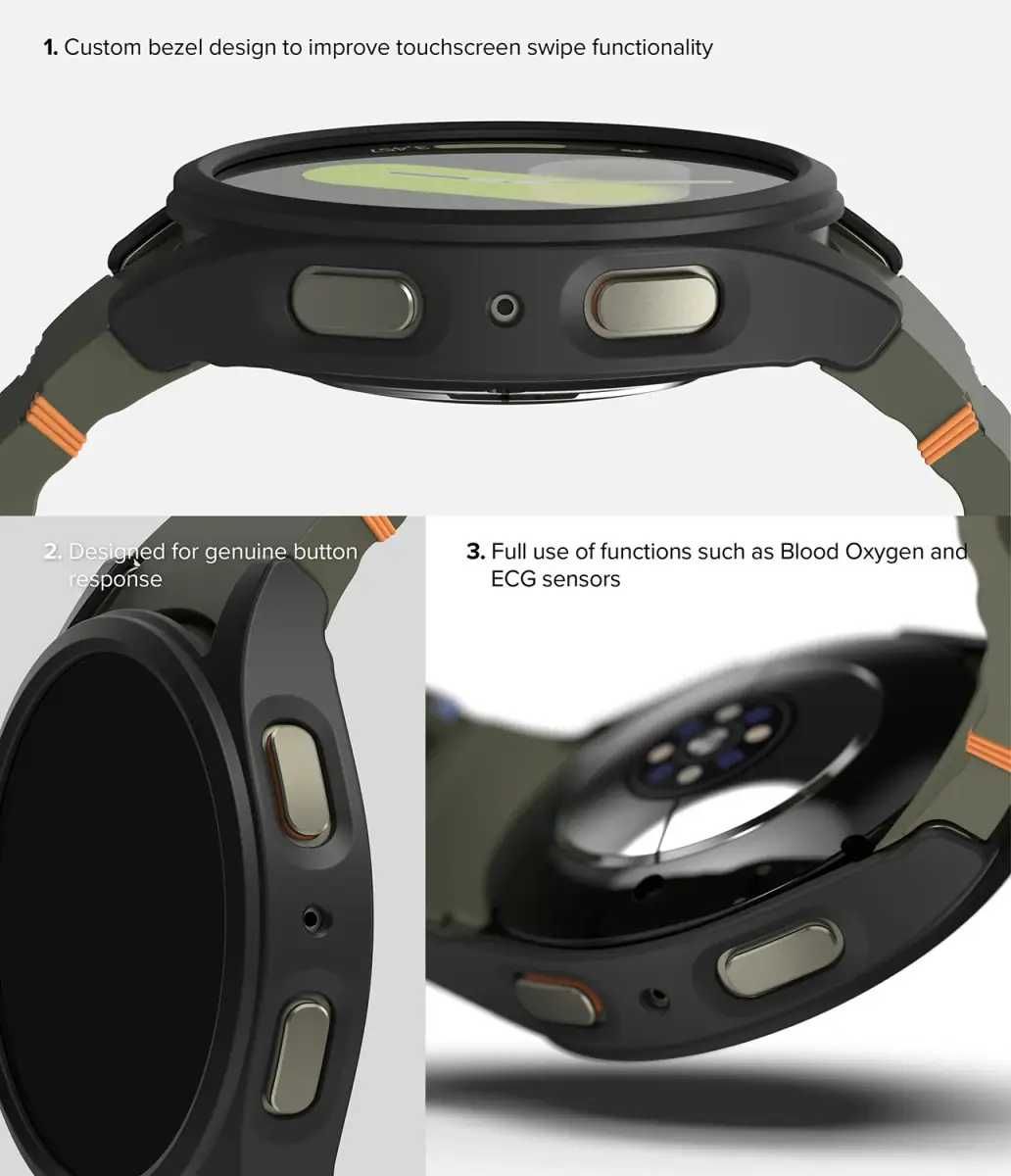 Чехол Ringke Slim + Glass Combo для Galaxy Watch 7 40mm Matte Black
