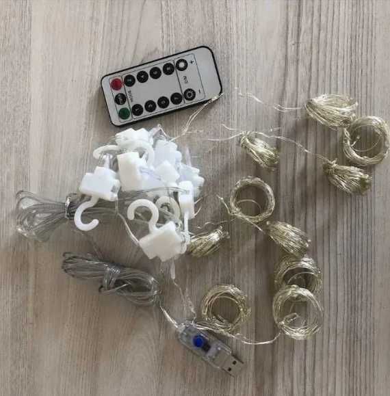 Гірлянда штора лід 3х3 з гачками холодний білий 300 led USB юсб живлен