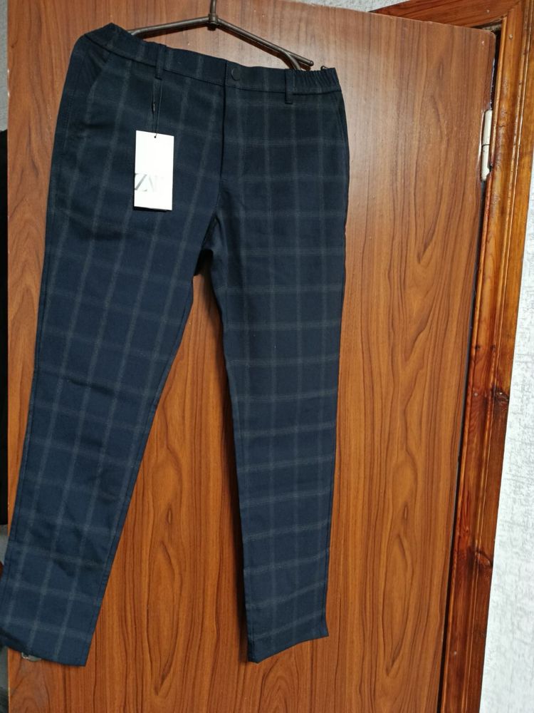Штани ZARA Slim Fit Comfort (Темно сині, М)