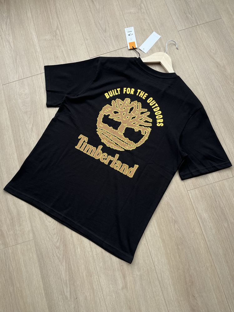 Оригінал Timberland (S) Back Logo Футболка Нова Чоловіча Новая Черная